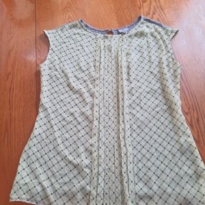 Worthington XL Sleeveless Blouse Yellow & Gray